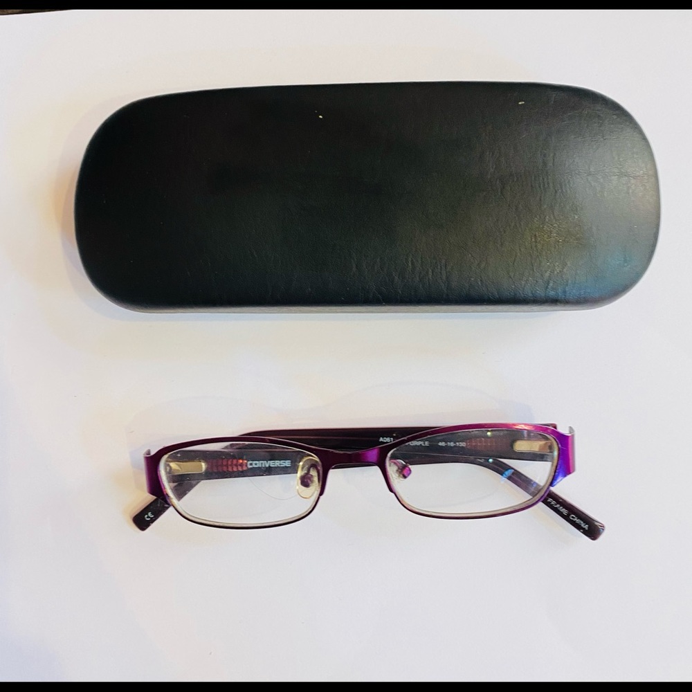 CONVERSE A061 Purple Kids Girls Eyeglasses Frame measurements of 46-16-130